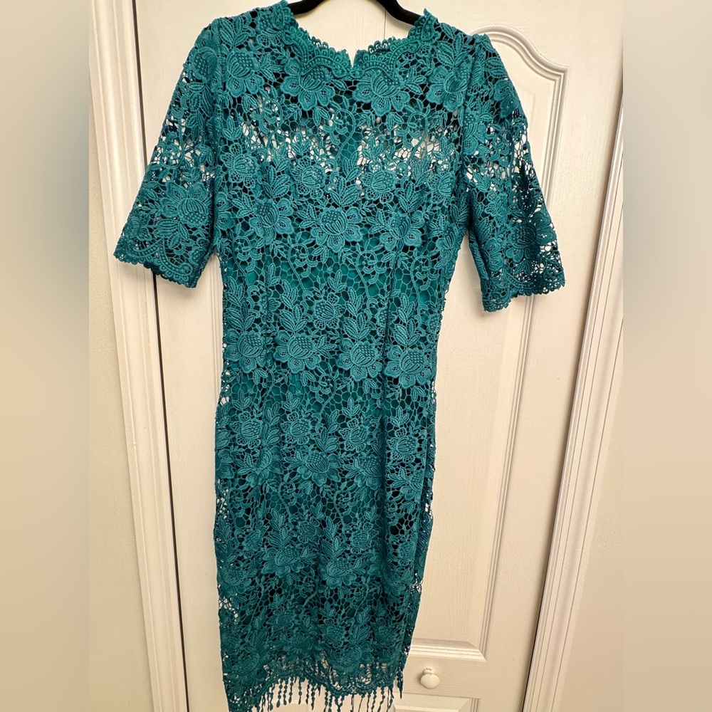 Elegant Teal Lace Dress